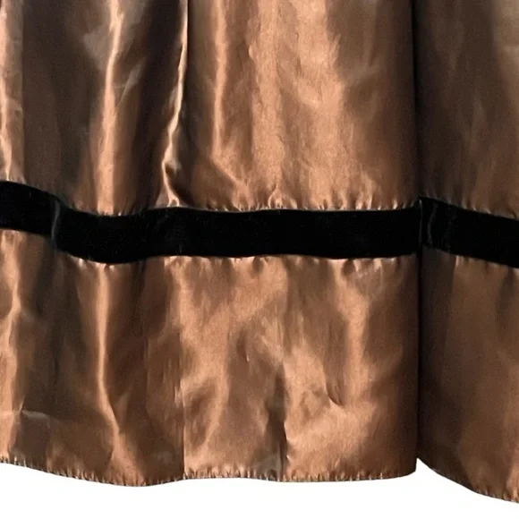 BCBG Paris Brown/Bronze Fit and Flare Taffeta Petticoat Cocktail Dress - Picture 9 of 14